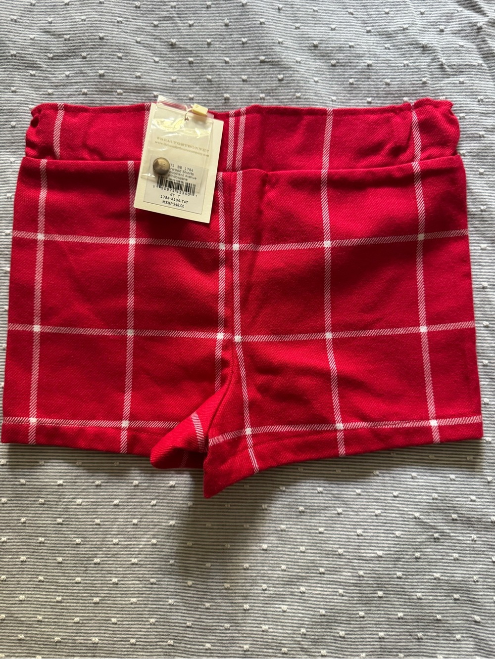 Red Plaid Knit Shorts